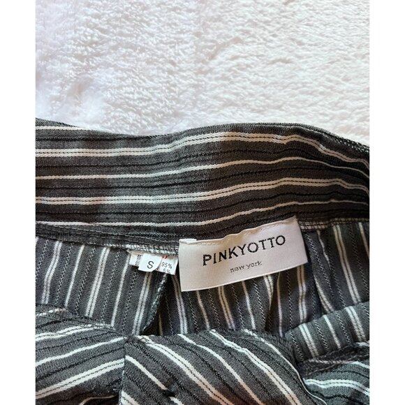 Pinkyotto Womens Striped High-Waisted Ankle Pants Size Small Black/White Casual - Picture 3 of 10